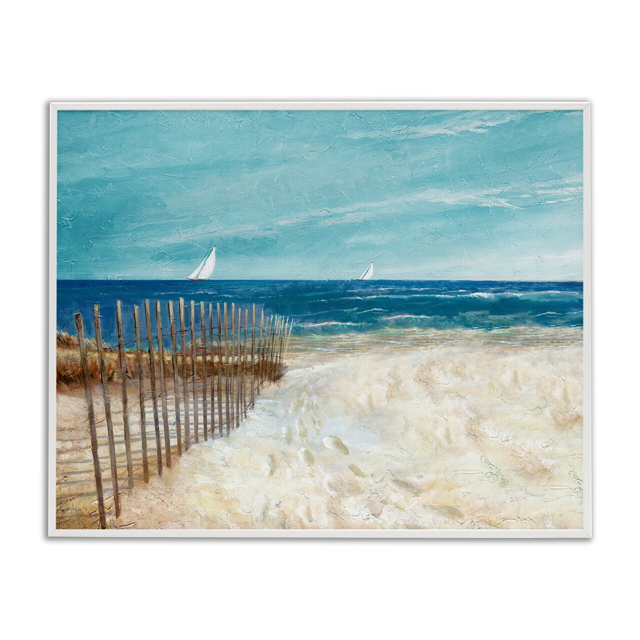 Stupell Industries Footprints by Sandy Fence Framed Giclee Wall Art Design by Ruane Manning